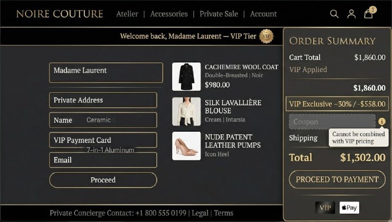 Non-Stackable VIP Discount Example